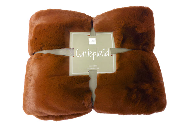 Vtwonen J-Line Plaid Cutie - Fleece Deken - Polyester - Sienna Bruin - 180 X 130 Cm