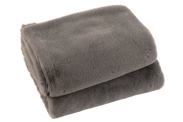 Vtwonen J-Line Plaid Cutie - Fleece Deken – Polyester – Taupe - 180 X 130 Cm