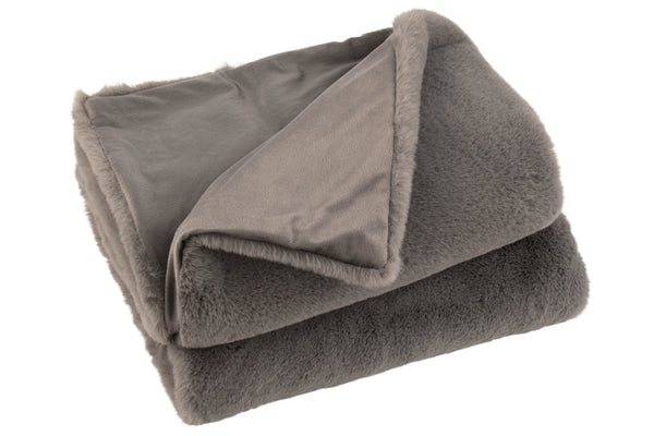 vtwonen J-Line plaid Cutie - fleece deken – polyester – taupe - 180 x 130 cm