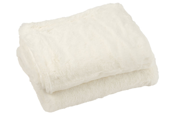 Vtwonen J-Line Plaid Cutie - Fleece Deken – Polyester – Wit - 180 X 30 Cm