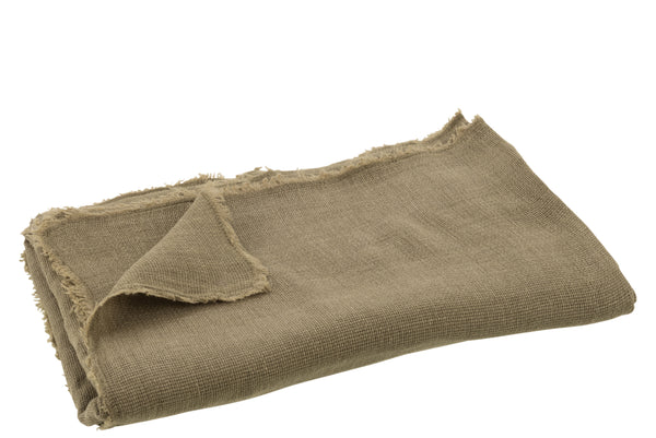 vtwonen J-Line plaid Effen - katoen - olijfgroen - 200 x 150 cm