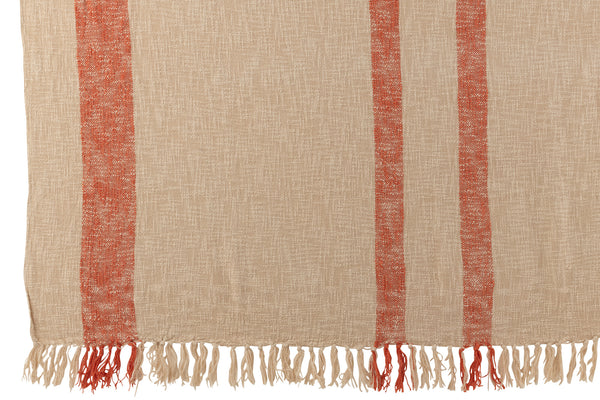 Vtwonen J-Line Plaid Emma - Katoen - Oranje - 210 X 140 Cm