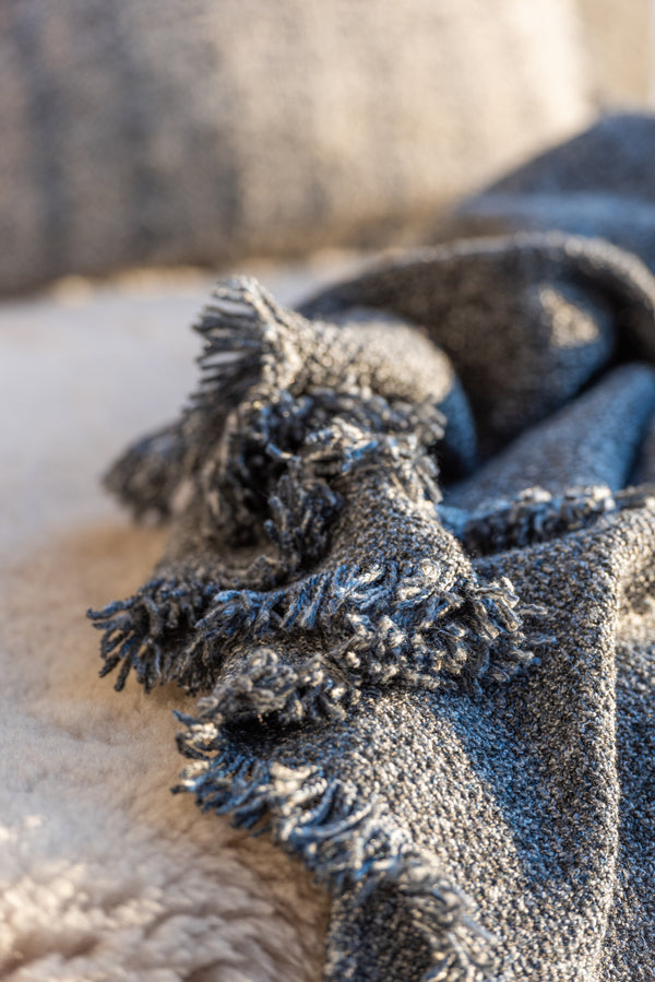 Vtwonen J-Line Plaid Etnic - Katoen - Blauw - 130 X 170 Cm