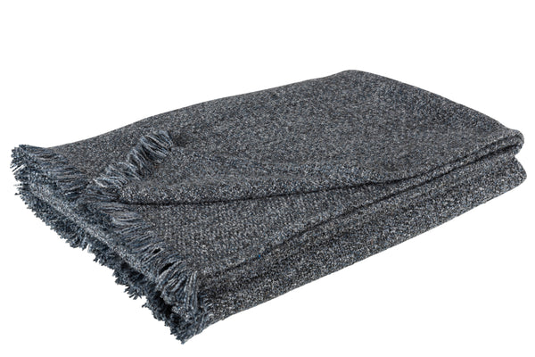 vtwonen J-Line plaid Etnic - katoen - blauw - 130 x 170 cm