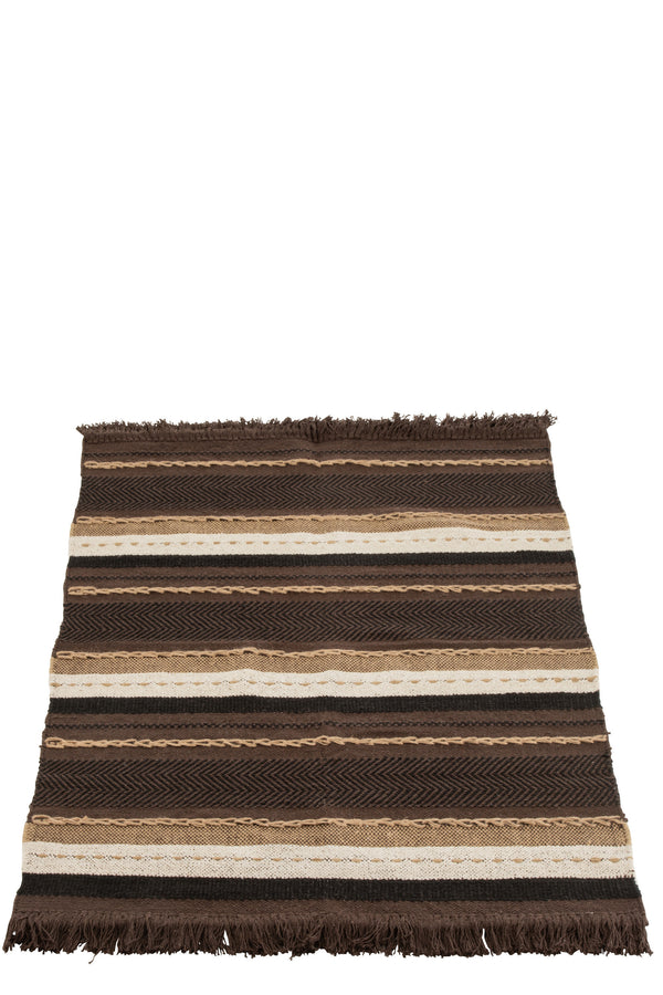 Vtwonen J-Line Plaid Etnic - Katoen - Bruin/zwart/beige - 90 X 150 Cm