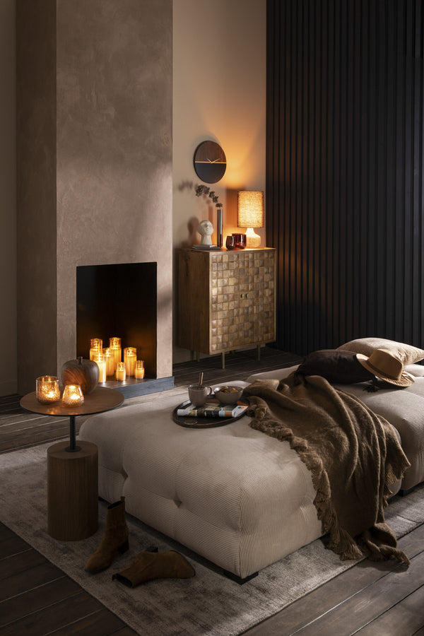 Vtwonen J-Line Plaid Franje - Polyester - Bruin - 180 X 140 Cm