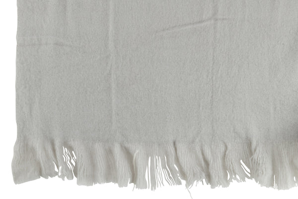 Vtwonen J-Line Plaid Franje - Polyester - Grijs - 180 X 130 Cm