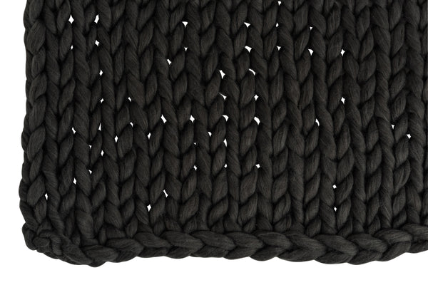 Vtwonen J-Line Plaid Gebreid - Polyester - Donkergrijs - 154 X 140 Cm