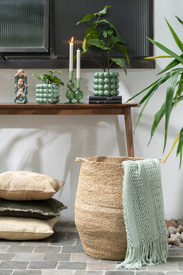 Vtwonen J-Line Plaid Gebreid - Polyester - Lichtgroen - 160 X 130 Cm