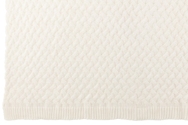 Vtwonen J-Line Plaid Gebreid - Textiel - Blanc - 180 X 130 Cm