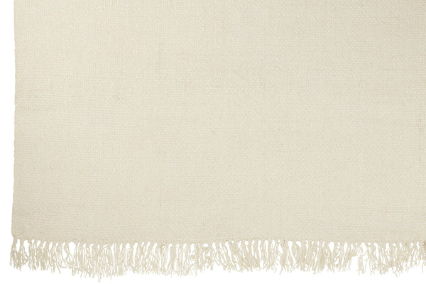 Vtwonen J-Line Plaid Gwoven + Franjes - Viscose - Wit - 180 X 130 Cm