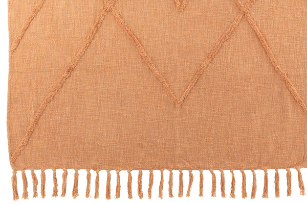 Vtwonen J-Line Plaid Kwastjes - Katoen - Zalm - 190 X 56 Cm