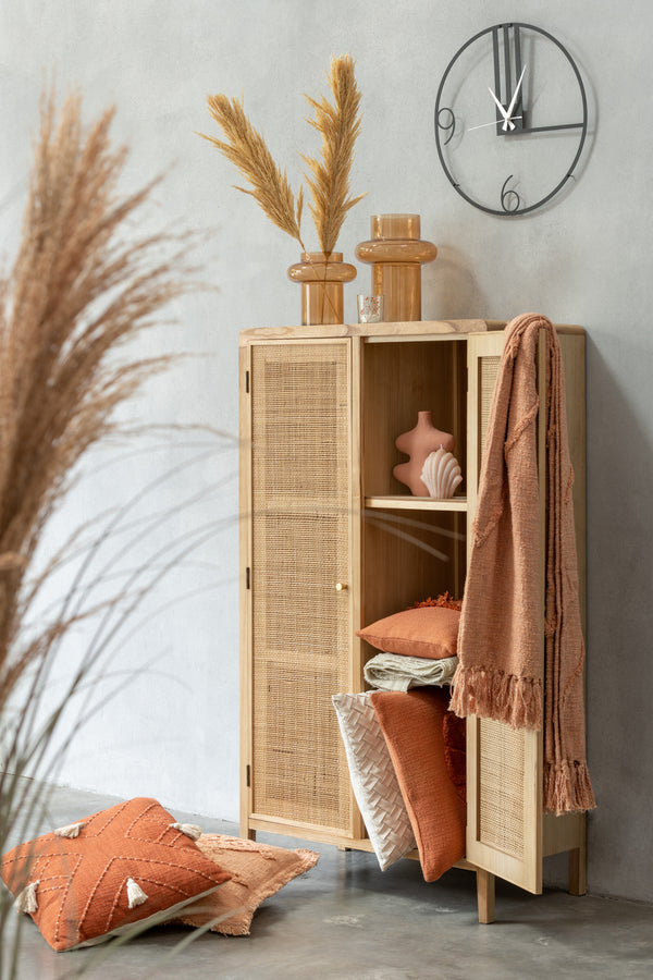 Vtwonen J-Line Plaid Kwastjes - Katoen - Zalm - 190 X 56 Cm