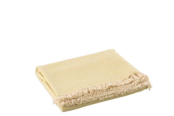 vtwonen J-Line plaid Oneffen - katoen - geel/beige - 172 x 130 cm