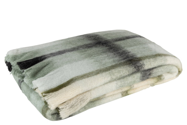 vtwonen J-Line plaid Ruit - polyester - bruin/groen/wit - 190 x 136 cm