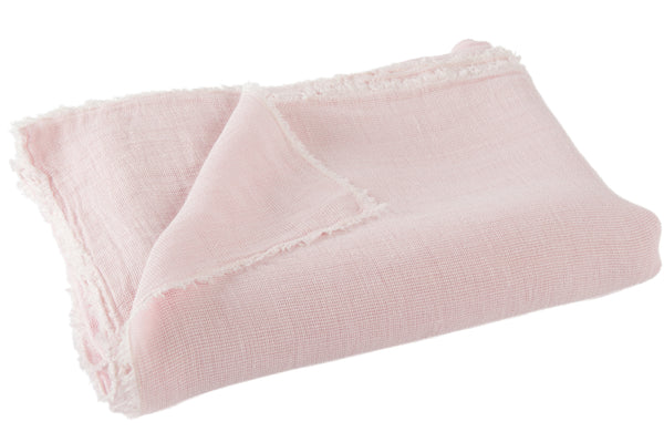 vtwonen J-Line plaid Stonewashed - linnen - roze - 200 x 150 cm