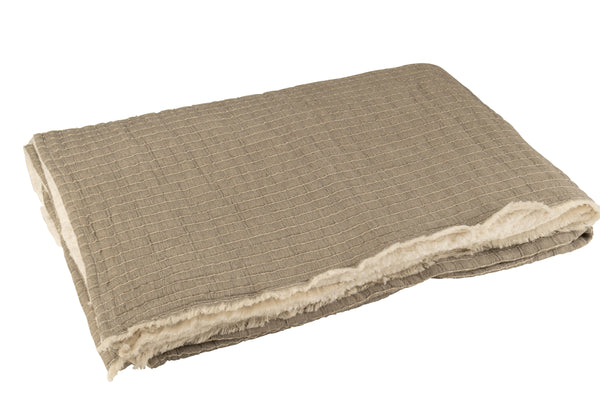 Vtwonen J-Line Plaid Strepen Stiksel - Katoen/polyester - Grijs