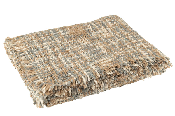 vtwonen J-Line plaid Tweed - katoen - blauw/beige - 180 x 130 cm