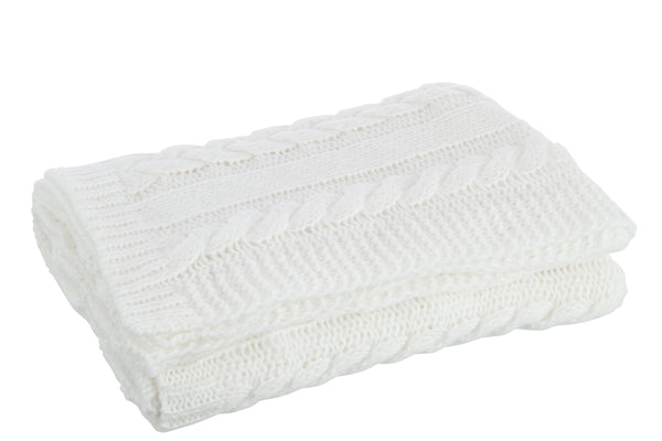 vtwonen J-Line plaid Twist - polyester - wit - 130 x 180 cm