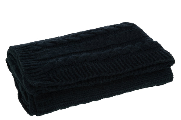 vtwonen J-Line plaid Twist - polyester - zwart - 130 x 180 cm