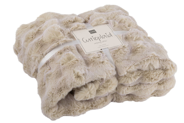 vtwonen J-Line plaid Wave - polyester - ivoor - 180 x 130 cm