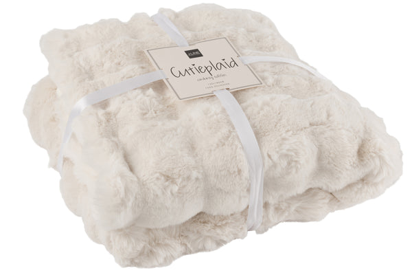 vtwonen J-Line plaid Wave - polyester - wit - 180 x 130 cm