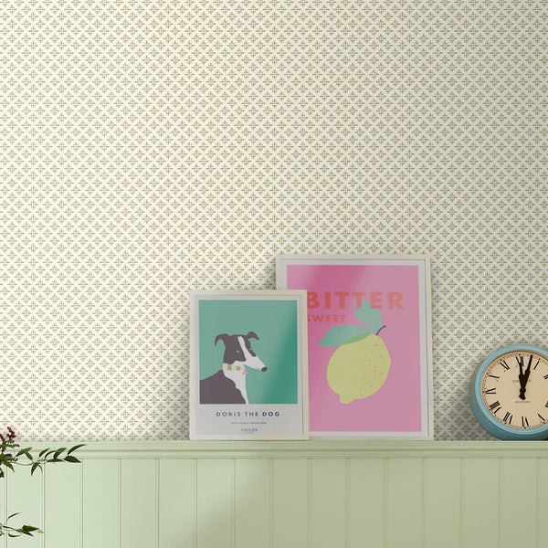 Vtwonen Joules Vliesbehang Beckett Star Olive Groen