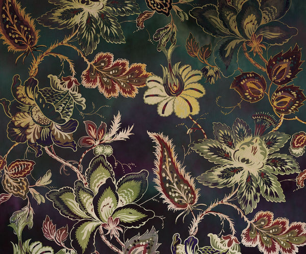 vtwonen Komar fotobehang vintage bloemen donkerblauw - 300 x 250 cm - 610013