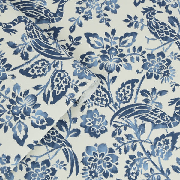 Vtwonen Laura Ashley Adain Palace Behang - Bloemen - 10mx52cm - Blauw