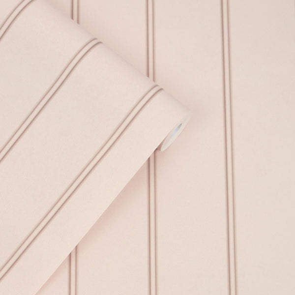 Vtwonen Laura Ashley Chalford Wood Panelling Behang - Streep - 10mx52cm - Roze