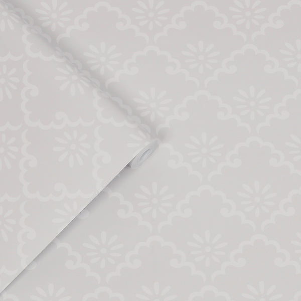 Vtwonen Laura Ashley Coralie Behang - Bloemen - 10mx52cm - Grijs