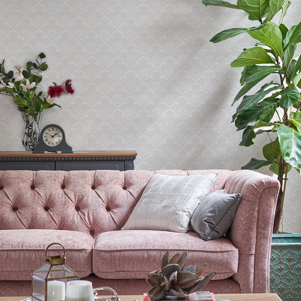 Vtwonen Laura Ashley Coralie Behang - Bloemen - 10mx52cm - Grijs