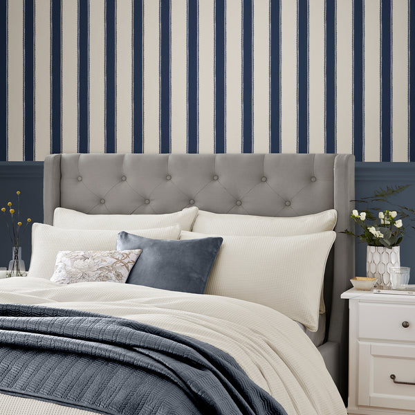 Vtwonen Laura Ashley Denwick Stripe Behang - Streep - 10mx52cm - Blauw