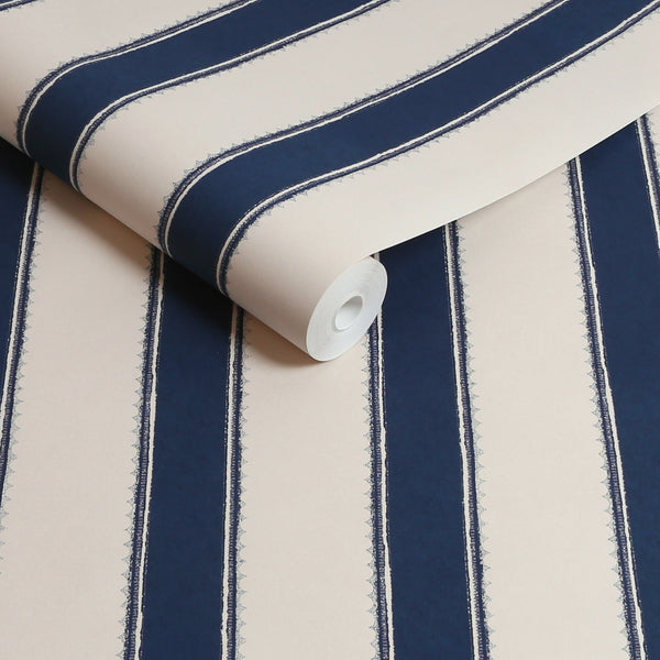 Vtwonen Laura Ashley Denwick Stripe Behang - Streep - 10mx52cm - Blauw