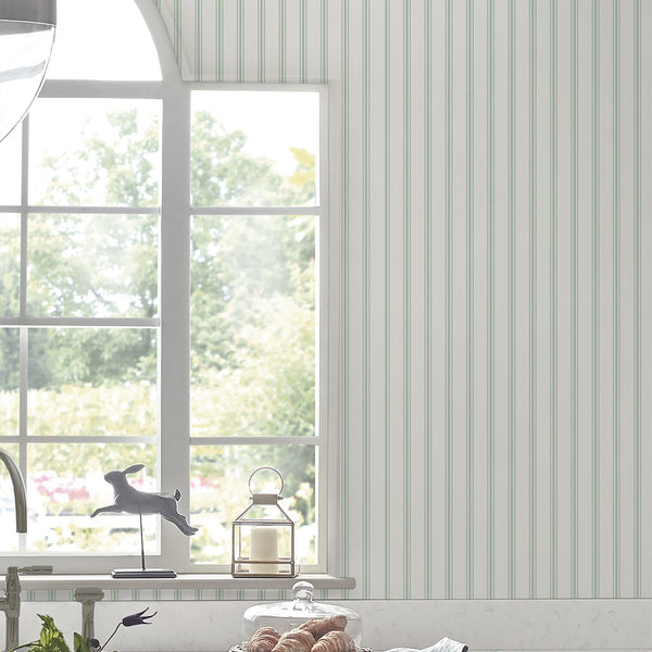 Vtwonen Laura Ashley Farnworth Stripe Behang - Streep - 10mx52cm - Groen