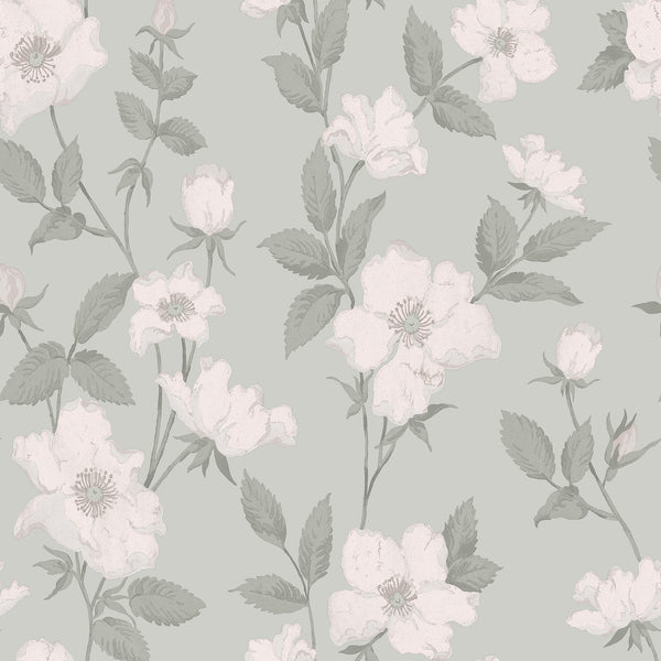 vtwonen Laura Ashley Fleurir Smoke Behang - Bloemen - 10mx52cm - Groen