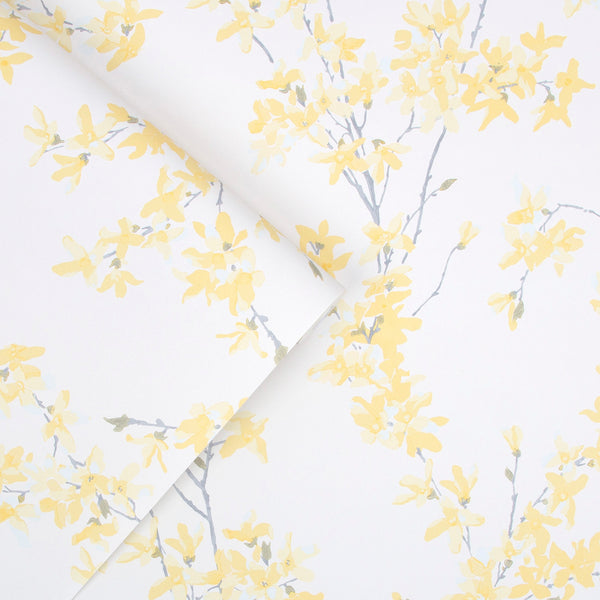 Vtwonen Laura Ashley Forstyhia Behang - Planten - 10mx52cm - Geel