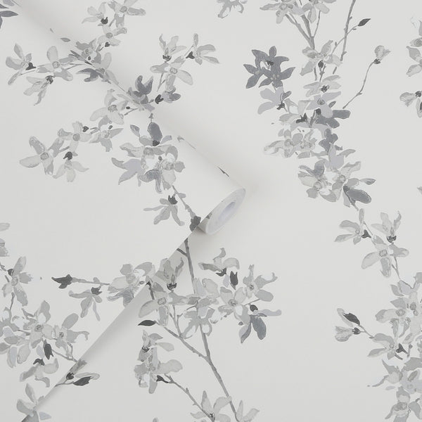 Vtwonen Laura Ashley Forstyhia Behang - Planten - 10mx52cm - Grijs