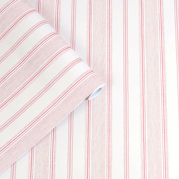 Vtwonen Laura Ashley Heacham Stripe Behang - Streep - 10mx52cm - Roze
