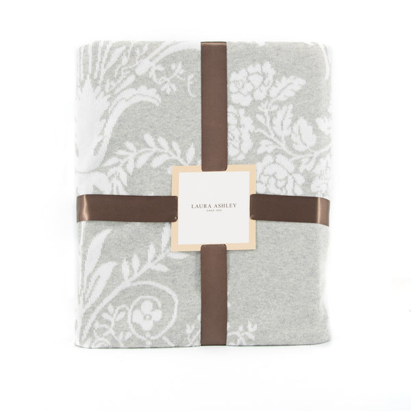 Vtwonen Laura Ashley Josette Plaid - Bloemen - 130x170cm - Grijs