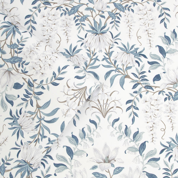Vtwonen Laura Ashley Parterre Behang - Bloemen - 10mx52cm - Blauw