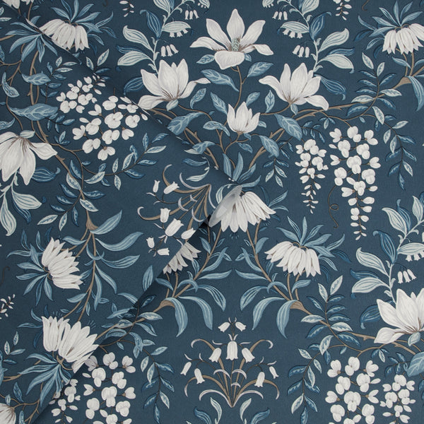 Vtwonen Laura Ashley Parterre Behang - Bloemen - 10mx52cm - Blauw