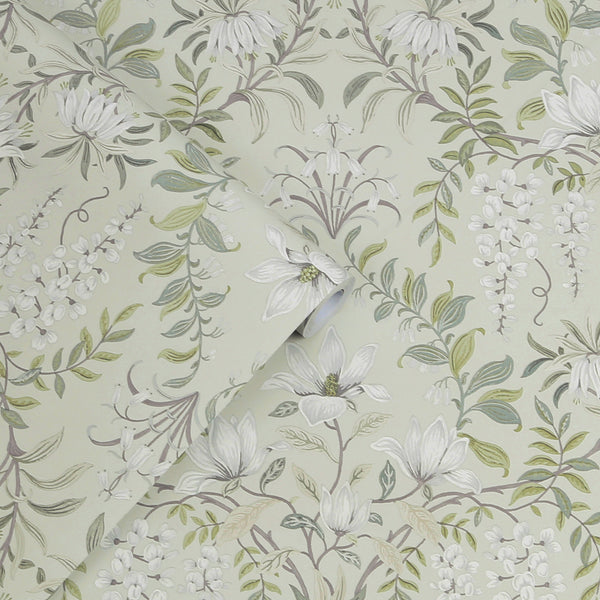 Vtwonen Laura Ashley Parterre Behang - Bloemen - 10mx52cm - Groen