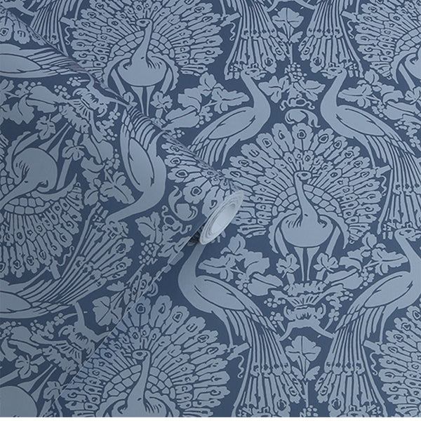 Vtwonen Laura Ashley Peacock Damask Behang - Damast - 10mx52cm - Blauw