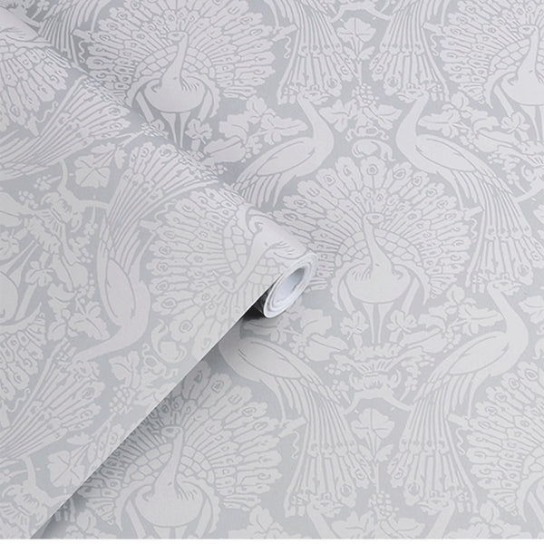 Vtwonen Laura Ashley Peacock Damask Behang - Damast - 10mx52cm - Grijs