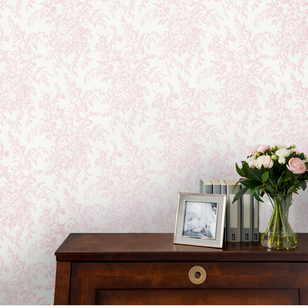 Vtwonen Laura Ashley Picardie Behang - Bloemen - 10mx52cm - Roze