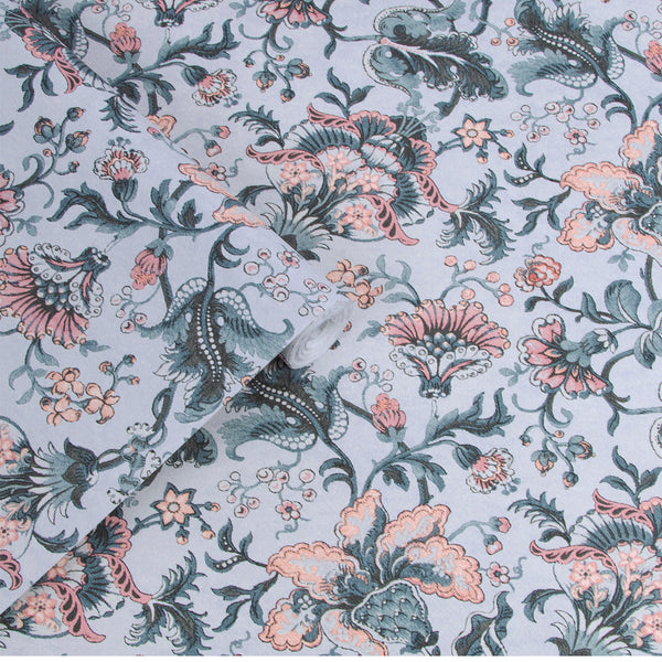 Vtwonen Laura Ashley Portia Behang - Bloemen - 10mx52cm - Blauw