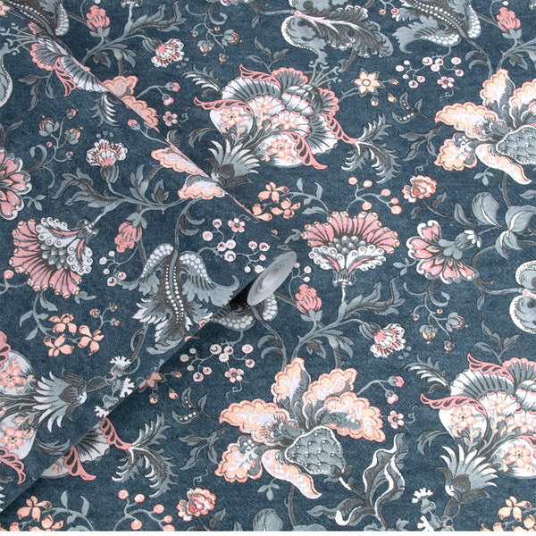 Vtwonen Laura Ashley Portia Behang - Bloemen - 10mx52cm - Blauw