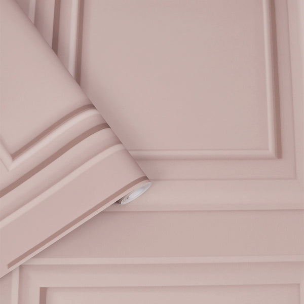 Vtwonen Laura Ashley Redbrook Wood Panel Behang - Houten Panelen - 10mx52cm - Roze