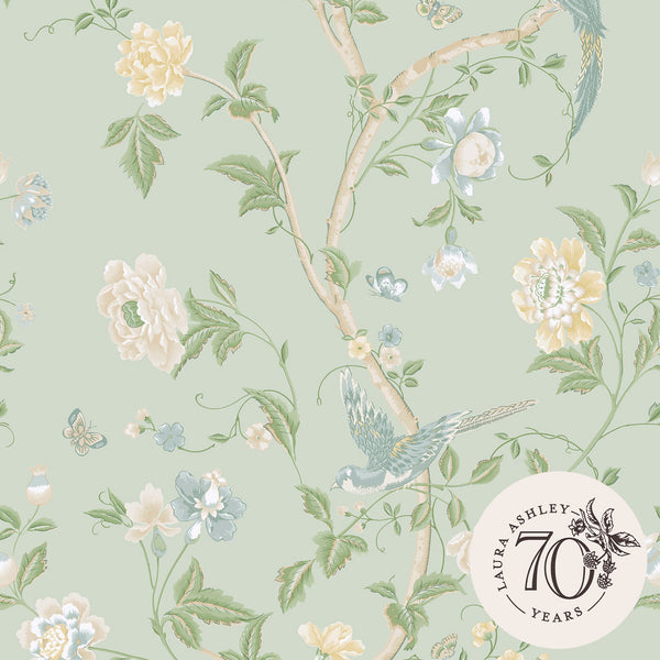 vtwonen Laura Ashley Summer Palace Behang - Bloemen - 10mx52cm - Groen